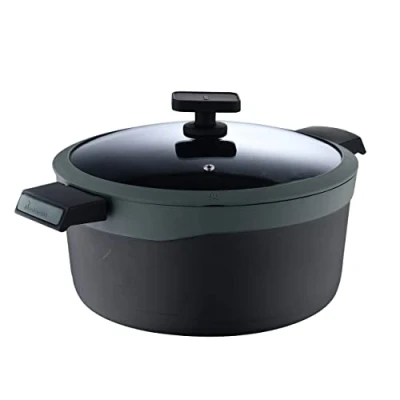 Afbeelding van Kookpan met Deksel Masterpro Reeco BGMP8108 Zwart Aluminium Siliconen (Ø 28 x 13,5 cm) (3,8 L)