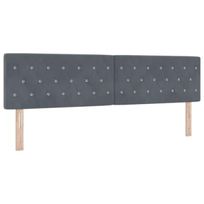 Afbeelding van vidaXL Hoofdbord Kristalknop Ge tufted Donkergrijs 180 cm Velvet