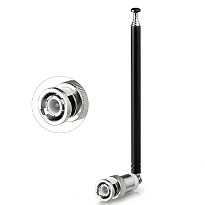 Afbeelding van Bingfu FM Radio Antenna TV 5 Sections Telescopic Scanner BNC Connector VHF UHF Portable for Yamaha JVC Pioneer Onkyo Sony Audio