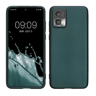 Afbeelding van kwmobile telefoonhoesje geschikt voor Motorola Edge 30 Neo Hoesje smartphone Back cover in metallic petrol