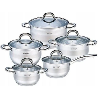 Afbeelding van Kinghoff 1096 Pannenset 10 delig RVS