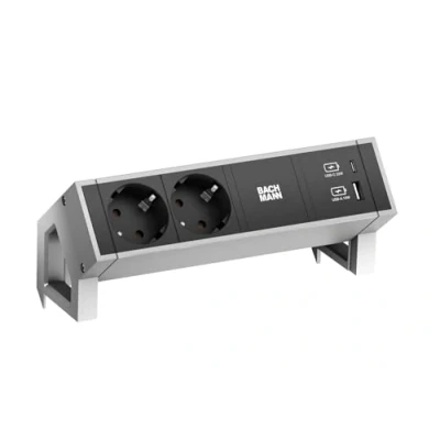 Afbeelding van Bachmann, Stekkerdoos, DESK2 2xCEE7/3 1xUSB A&amp;C 22W (3 x, CEE 7/3, 0.20 m)