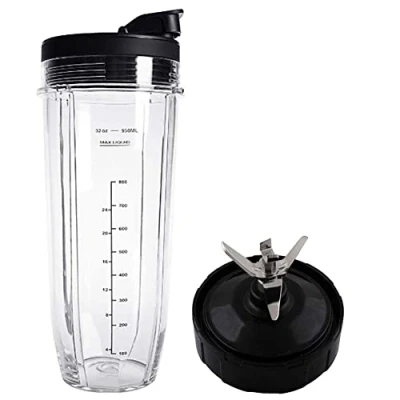 Afbeelding van Peukerty Deksel en 32oz Cup 7 Vinnen Blade voor Compatibel Ninja Auto IQ 1000W Blender Accessoires BL482