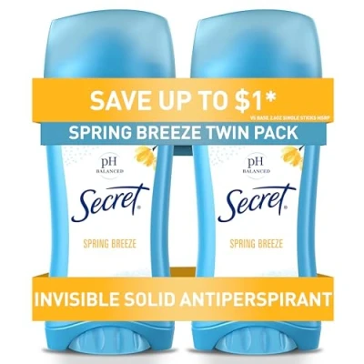 Afbeelding van Secret Deodorant Spring Breeze Solid 75 ml Great Value Twin Pack