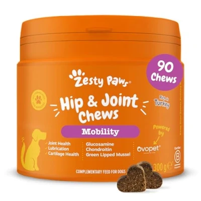 Afbeelding van Zesty Paws Heup &amp; Gewricht Supplement voor Honden en Gewrichtshondensnoepjes Bevat Glucosamine Chondroïtine, Ovopet Vitaminen C E Ondersteunt Gewrichtsverlichting 90 stuks