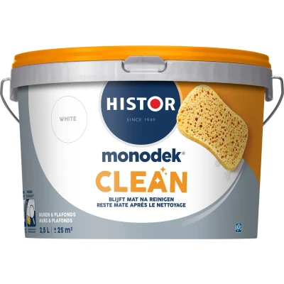 Afbeelding van Histor Monodek Clean Wit/RAL 9010 Muurverf 2,5 liter Wit