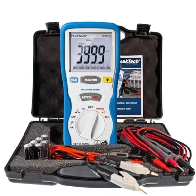 Afbeelding van Peaktech 2705 milliohmmeter digitaal 400 mohm/4/40Ohm 4000 counts