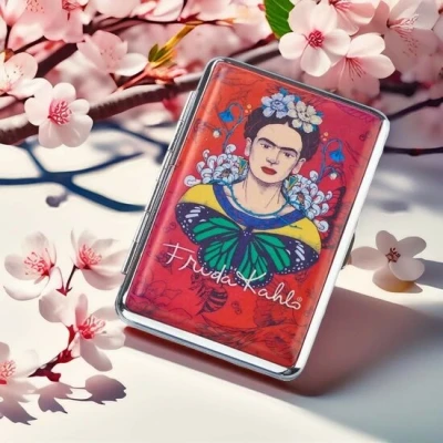 Afbeelding van Frida Kahlo Sigarettendoosje 16 Sigaretten Rood