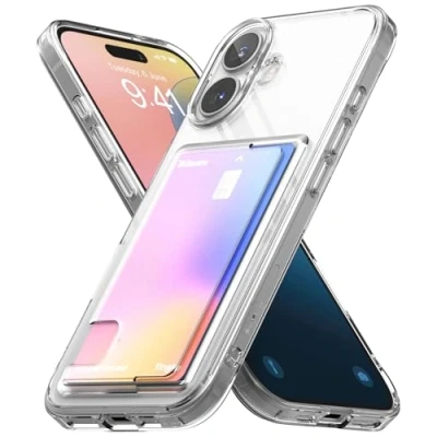 Afbeelding van Ringke Fusion Card Compatibel met iPhone 16 Case Transparante Harde Achterkant Ingebouwde Kaarthouder Wallet Cover Hoesje Clear