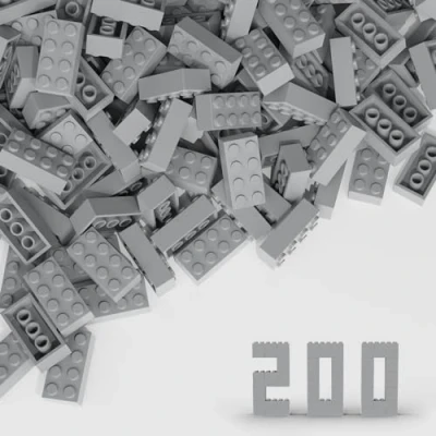 Afbeelding van 2 x 4 klassieke bulkblokken, 200 stuks, lichtgrijze bouwstenen, compatibel met LEGO 3001 onderdelen en onderdelen, creatieve set, toonaangevende merken