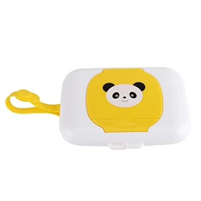 Afbeelding van vochtige doekjes opbergdoos, schattige baby reisdoekjesdoos kind doos verwijderbare dispenser hervulbare container voor thuis badkamer woonkamer buiten opberghouder (wit + roos)