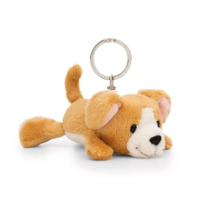 Afbeelding van NICI 62130 Sleutelhanger hond, 10 cm, bruin, trouwe metgezel voor rugzak of tas, sleutelhouder klein en groot