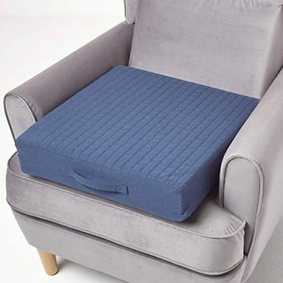 Afbeelding van Homescapes Orthopedisch Zitkussen 50 x 10 cm Fauteuilkussen Donkerblauw