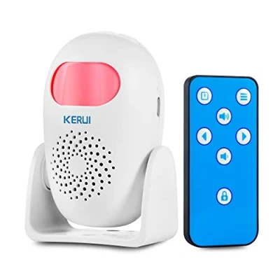 Afbeelding van bewegingsmelder binnen met alarm en geluid 110dB, Hue LED geschikt, draagbare infrarood deurbel alarmmelder, draadloos inbraakalarmsysteem voor buitendeur/huis/ingang