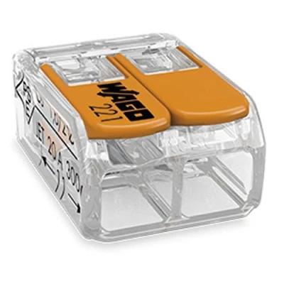 Afbeelding van Verbindingsklem WAGO COMPACT 221, 2 draads klem met bedieningshendels (25 stuks)
