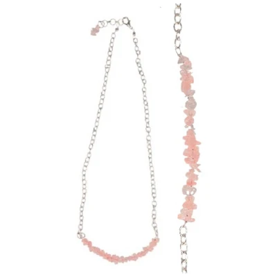 Afbeelding van Ruben Robijn Roze kwarts bar ketting