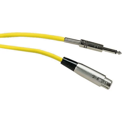 Afbeelding van XLR (v) 6,35mm Jack mono (m) audiokabel / geel 6 meter