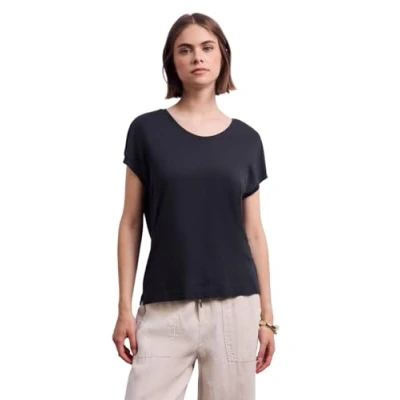 Afbeelding van Street One Studio Vneck Tshirt basic, Dames, Maat: 46, Blau
