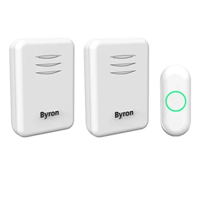 Afbeelding van Byron DBY 22314 draadloze gong 16 melodieën, 150 m bereik, werkt op batterijen en stopcontact, Wit
