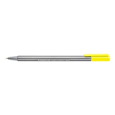 Afbeelding van Staedtler 334 101 Triplus Fineliner (driehoekig, superfijne, metalen punt, lijnbreedte ca. 0,3 mm, 10 stuks) neon geel