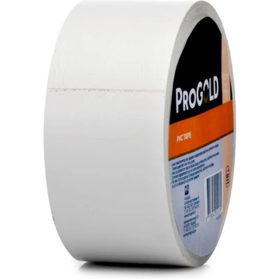 Afbeelding van progold pvc tape wit 50 mm x 33 m