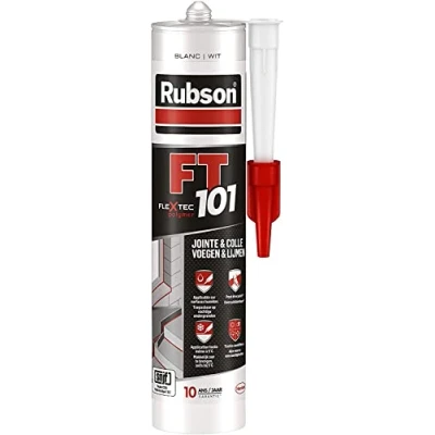 Afbeelding van Rubson FT 101 zwart, hoogwaardige polymeerkit voor voegen, scheuren, lijmen, waterdicht afdichtmiddel binnen en buiten, multi materiaal afdichtmiddel, patroon 280 ml