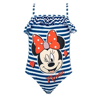 Afbeelding van Disney Meisjesbadpak Minnie Mouse badpak met glitters voor kinderen, blauw, 122
