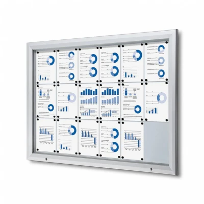 Afbeelding van Vergrendelbaar Notitiebord Outdoor Met Gasveer 18x A4