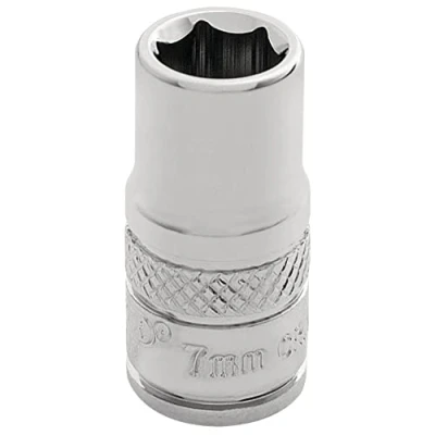 Afbeelding van Draper 32487 1/4&quot; vierkante aandrijving gepolijst chroom metrische socket, 7 mm grootte