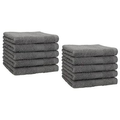 Afbeelding van Betz Set van 10 premium gastendoekjes gezichtsdoekjesset handdoekenset handhanddoeken 30 x 50 cm antraciet