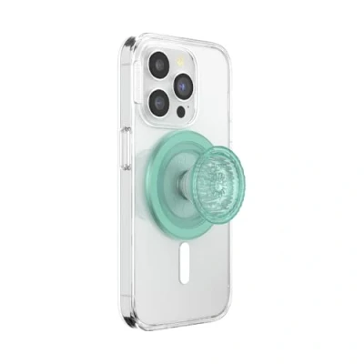 Afbeelding van PopSockets Ronde telefoongreep compatibel met MagSafe, inclusief adapterring, telefoonhouder, draadloos opladen zwembad