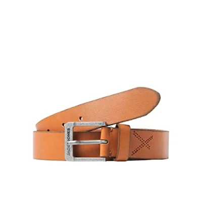 Afbeelding van JACK &amp; JONES leren riem JACROCK cognac