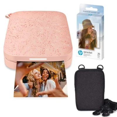 Afbeelding van HP Sprocket Draagbare Instant Fotoprinter, 2 x 3 inch, (Roze) Zink Papierbundel