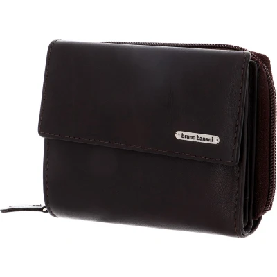 Afbeelding van bruno banani Leren Portemonnee New York Wallet Zip With Flap Brown Bruine