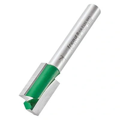 Afbeelding van Trend Craft Pro 1/4 &quot;schacht rechte router Cutter bit Ref: C019X1/4TC Diameter 12mm Snijlengte 19.1mm Wolfraamcarbide getipt twee fluit Dia X