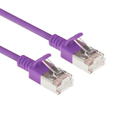 Afbeelding van ACT DC7305 LSZH U/FTP CAT6A Datacenter Slimline Patchkabel Snagless RJ45 Connectoren Paars 5 meter