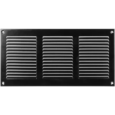 Afbeelding van Stalen rooster, terugvoer, luchtrooster, ideaal voor plafond en zijwand HVAC, met insectenwering (30 x 15 cm, zwart)