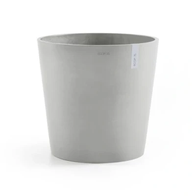 Afbeelding van Ecopots Amsterdam 60 cm wit grijs planten/bloembak pot