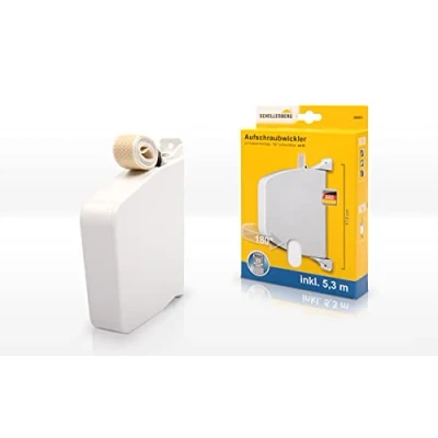 Afbeelding van Schellenberg 50801 opschroefwikkelaar Maxi 23 mm, draaibaar, 5,3 m riem, wit