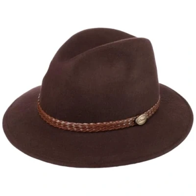 Afbeelding van Lipodo Outdoor Traveller Wolvilthoed Heren Made in Italy vilthoed hoed wollen voor Herfst/Winter 57 cm bruin
