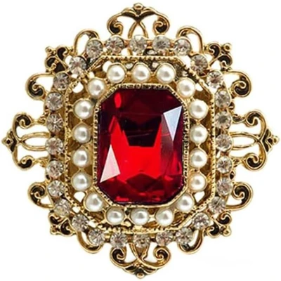 Afbeelding van Strass Broche Pin Voor Vrouwen Meisjes Gouden Vintage Barokke Stijl