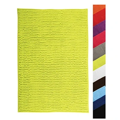 Afbeelding van MSV Badkamerkleed/badmat voor op de vloer appelgroen 60 x 90 cm Microvezel Badmatjes