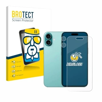 Afbeelding van BROTECT Screenprotector voor Apple iPhone 16 Plus (Voor+Camera) Folie Beschermfolie Beschermglas transparant