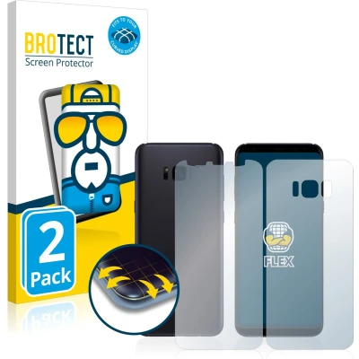 Afbeelding van BROTECT Screenprotector voor Samsung Galaxy S8 (Voor+Achter) Folie Beschermfolie transparant volledig dekking (2 Stuks)