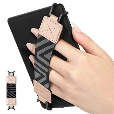 Afbeelding van MoKo Security Hand Strap for 6 8&quot; Kindle eReaders Fire Tablet Kindle/Kobo/Voyaga/Lenovo/Sony E Book Tablet, High elasticity Versatile Lightweight Finger Grip Holder, Rose Gold
