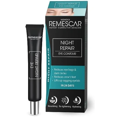 Afbeelding van Remescar Night Repair Eye Cream voor donkere kringen en gezwollen ogen 20ml Verminder het uiterlijk van kraaienpootjes slappe oogleden &#039;s nachts 400 toepassingen
