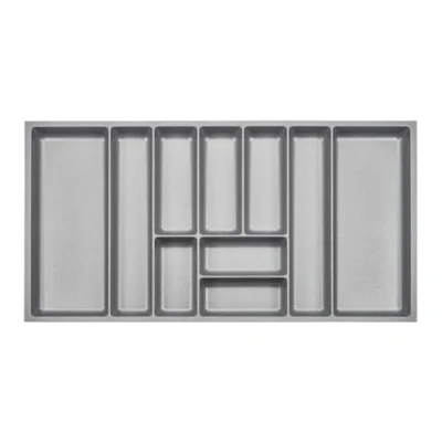 Afbeelding van ORGA BOX 3 Besteklade diepte: 473 x breedte: 891 mm zilvergrijs met canvasstructuur voor laden van 100 mm, bijv. in Nobilia keukens vanaf 08.2012.