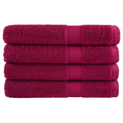 Afbeelding van Saunahanddoeken 4 st 600 g/m 80x200 cm 100% katoen bordeaux