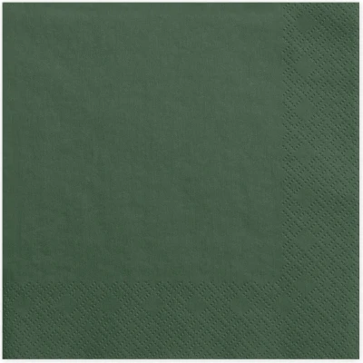 Afbeelding van 20x Papieren tafel servetten dennen groen 33 x cm Feestservetten