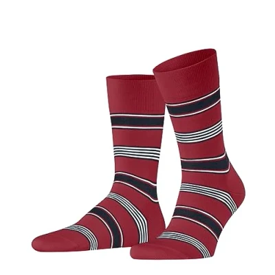 Afbeelding van Falke Marina Stripe Business &amp; Casual Sokken scarlet, Heren, Maat: 41/42, Scarlet